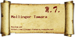 Mellinger Tamara névjegykártya